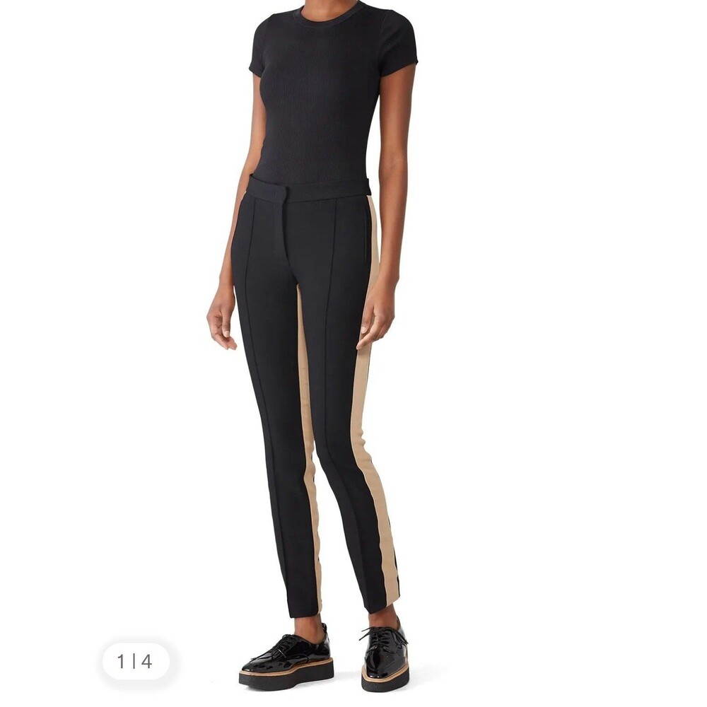 Derek Lam Slim Tuxedo-Stripe Pants, Size 2